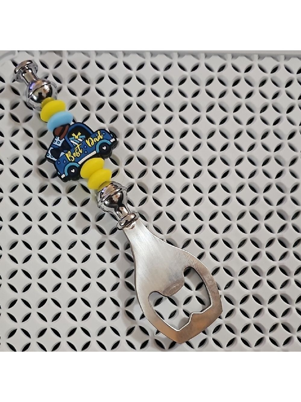 "Best Dad" Colorful Beaded Bottle Opener